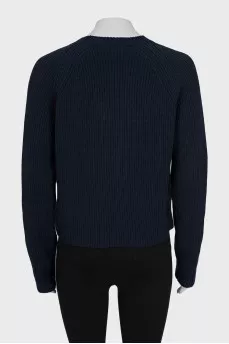 Jumper with branded embroidery and tag
