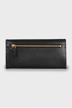 Leather wallet with logo