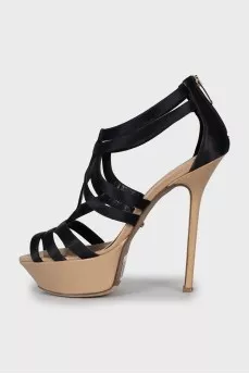 Platform sandals with stiletto heels