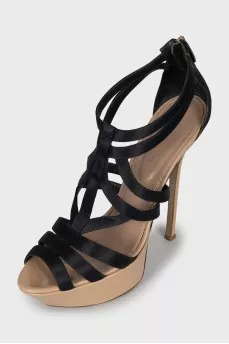 Platform sandals with stiletto heels