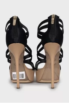 Platform sandals with stiletto heels