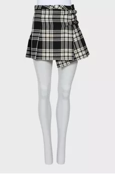 Checkered wool skirt