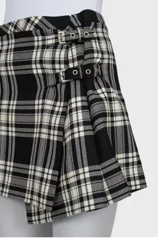 Checkered wool skirt