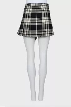 Checkered wool skirt