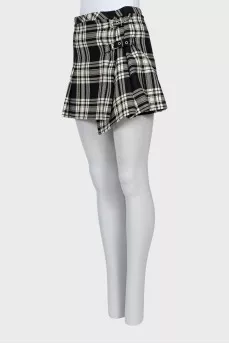 Checkered wool skirt