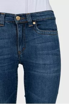 Dark blue mid-rise jeans