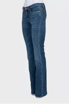 Dark blue mid-rise jeans