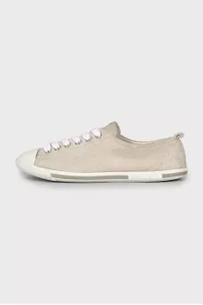 Grey leather sneakers