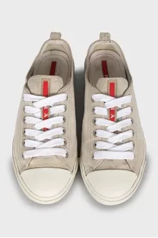 Grey leather sneakers