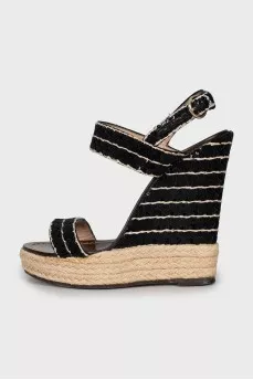 Wedge sandals with sequins