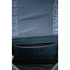 Leather blue bag with keychain