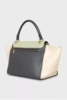 Leather bag with flap