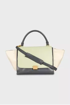 Leather bag with flap