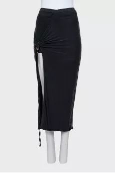 Fitted draped skirt