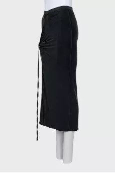 Fitted draped skirt