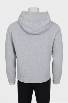 Mens Grey Monogram Hoodie