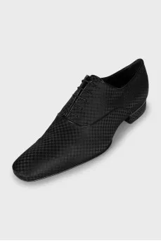 Men's textile shoes in a checkered print
