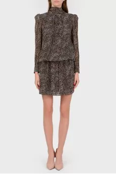 Silk dress in a leopard print