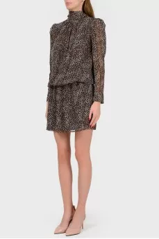 Silk dress in a leopard print