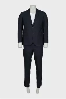 Men's black wool suit