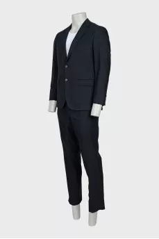Men's black wool suit