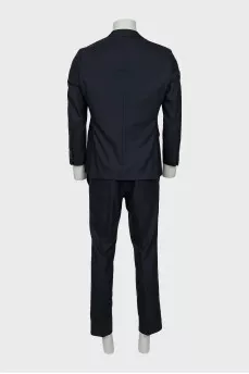 Men's black wool suit