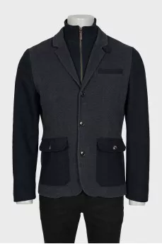 Men's jacket with zipper and buttons