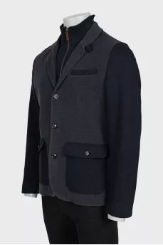 Men's jacket with zipper and buttons