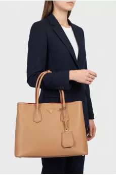 Leather bag Double