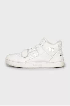 High-top leather sneakers