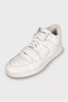 High-top leather sneakers