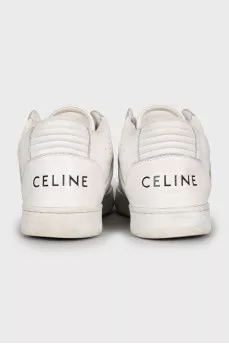 High-top leather sneakers
