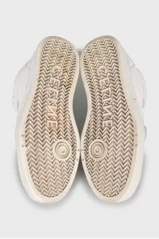 High-top leather sneakers