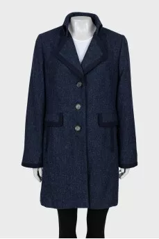 Blue wool coat