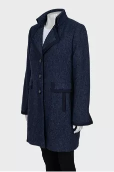 Blue wool coat