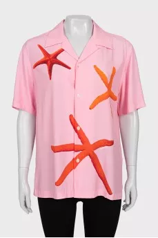 Pink printed shirt with tag