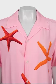 Pink printed shirt with tag