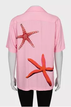Pink printed shirt with tag