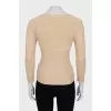 Fitted long sleeve top with square neckline