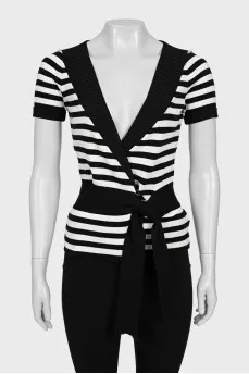 Striped T-shirt with ties