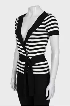 Striped T-shirt with ties
