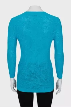 Knitted pullover in blue