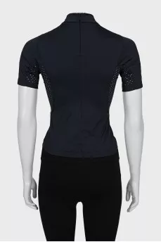 Sports top with zip and print