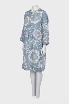 Blue dress with floral print