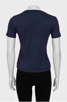 Blue T-shirt with branded print