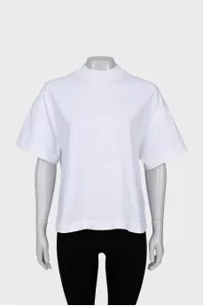 White T-shirt with embroidered logo