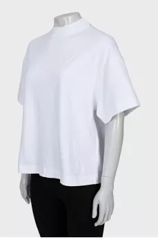 White T-shirt with embroidered logo