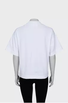 White T-shirt with embroidered logo