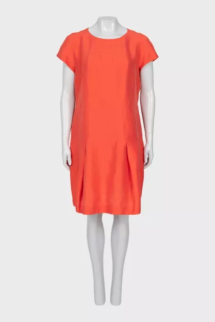 Orange linen and silk dress
