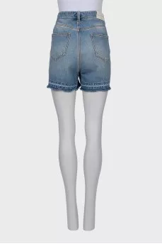 Denim shorts with crystals